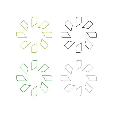 Beyaz üzerinde yeşil yapraklar İşaret Sembol Vektörü izole