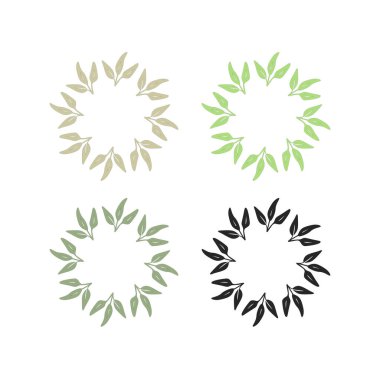 Doğal Yapraklar Sembol Logo Vektörünü İmzalar