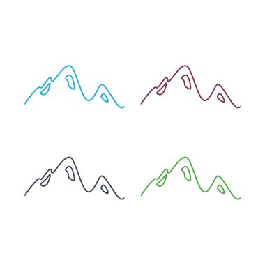 Renkli Dağlar Sembol Logo Vektörünü İmzala