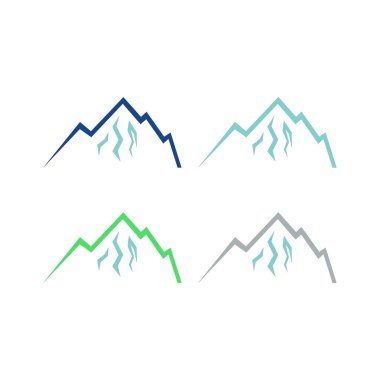 Renkli Dağlar Sembol Logo Vektörünü İmzala