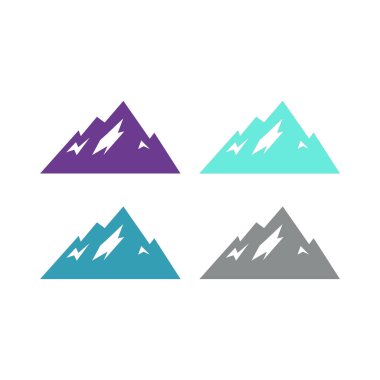 Renkli Dağlar Sembol Logo Vektörünü İmzala