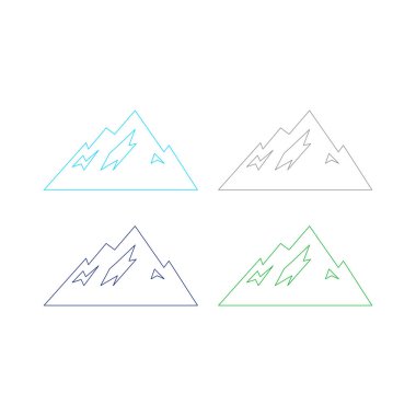 Renkli Dağlar Sembol Logo Vektörünü İmzala