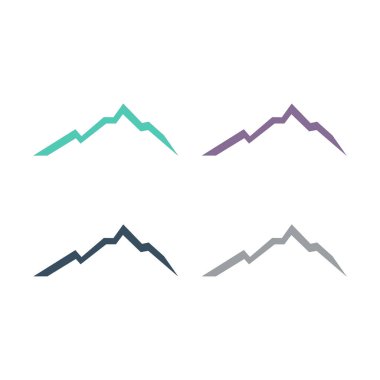 Renkli Dağlar Sembol Logo Vektörünü İmzala