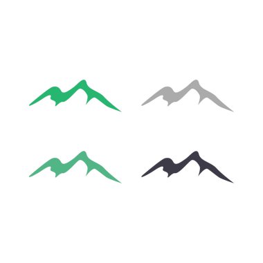 Dağlar İşaret Sembolü Logosu Beyazlar Üzerine İzole Edildi