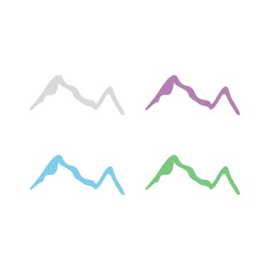 Dağlar İşaret Sembolü Logosu Beyazlar Üzerine İzole Edildi