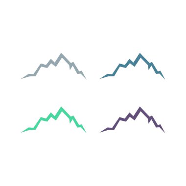 Renkli Dağlar Sembol Logo Vektörünü İmzala