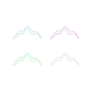 Renkli Dağlar Sembol Logo Vektörünü İmzala