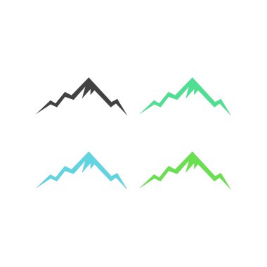 Renkli Dağlar Sembol Logo Vektörünü İmzala