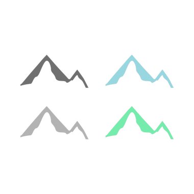 Renkli Dağlar Sembol Logo Vektörünü İmzala