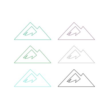 Dağlar İşaret Sembolü Logosu Beyazlar Üzerine İzole Edildi