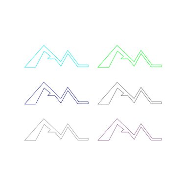 Renkli Dağlar Sembol Logo Vektörünü İmzala