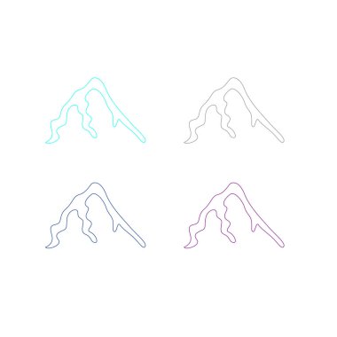 Renkli Dağlar Sembol Logo Vektörünü İmzala