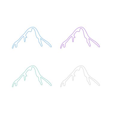 KOLORFUL HILL İŞARETİ İŞARETİ Bembeyaz üzerine VECTOR İŞARETİ