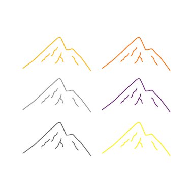 KOLORFUL HILL İŞARETİ İŞARETİ Bembeyaz üzerine VECTOR İŞARETİ