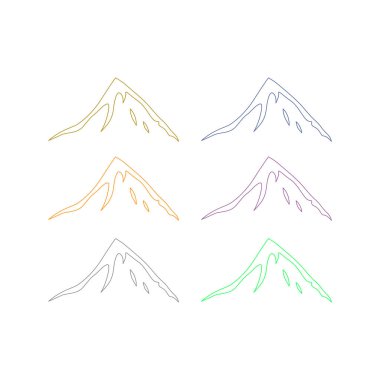 KOLORFUL HILL İŞARETİ İŞARETİ Bembeyaz üzerine VECTOR İŞARETİ