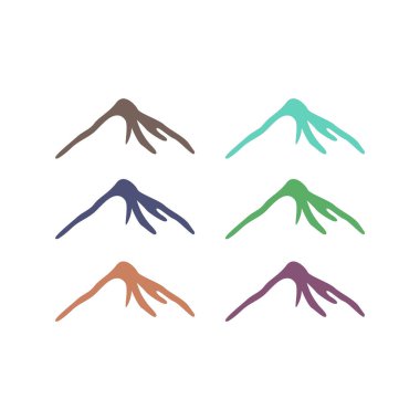 KOLORFUL HILL İŞARETİ İŞARETİ Bembeyaz üzerine VECTOR İŞARETİ