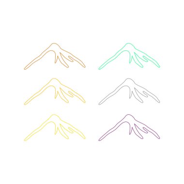 KOLORFUL HILL İŞARETİ İŞARETİ Bembeyaz üzerine VECTOR İŞARETİ