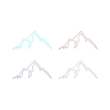 KOLORFUL HILL İŞARETİ İŞARETİ Bembeyaz üzerine VECTOR İŞARETİ