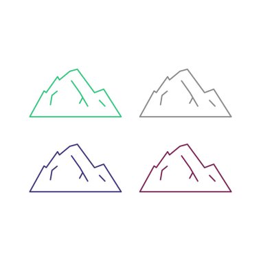KOLORFUL HILL İŞARETİ İŞARETİ Bembeyaz üzerine VECTOR İŞARETİ