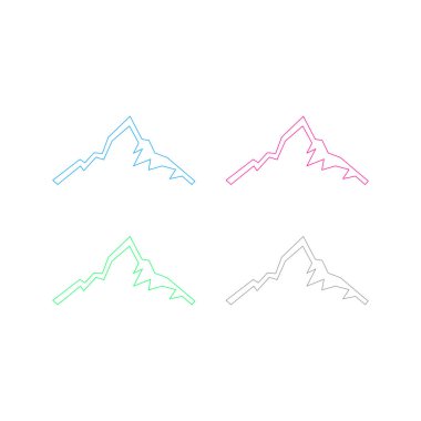 KOLORFUL HILL İŞARETİ İŞARETİ Bembeyaz üzerine VECTOR İŞARETİ