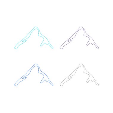 KOLORFUL HILL İŞARETİ İŞARETİ Bembeyaz üzerine VECTOR İŞARETİ