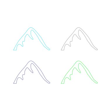 KOLORFUL HILL İŞARETİ İŞARETİ Bembeyaz üzerine VECTOR İŞARETİ