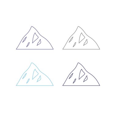 KOLORFUL HILL İŞARETİ İŞARETİ Bembeyaz üzerine VECTOR İŞARETİ