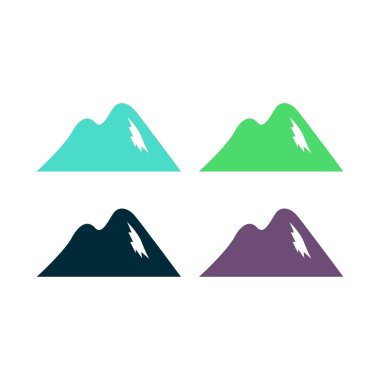 KOLORFUL HILL İŞARETİ İŞARETİ Bembeyaz üzerine VECTOR İŞARETİ