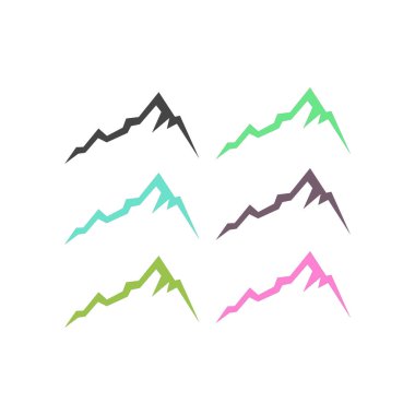 KOLORFUL HILL İŞARETİ İŞARETİ Bembeyaz üzerine VECTOR İŞARETİ