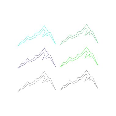 KOLORFUL HILL İŞARETİ İŞARETİ Bembeyaz üzerine VECTOR İŞARETİ