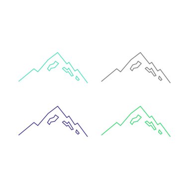 KOLORFUL HILL İŞARETİ İŞARETİ Bembeyaz üzerine VECTOR İŞARETİ