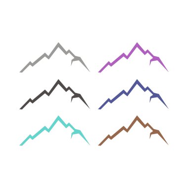 KOLORFUL HILL İŞARETİ İŞARETİ Bembeyaz üzerine VECTOR İŞARETİ