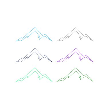 KOLORFUL HILL İŞARETİ İŞARETİ Bembeyaz üzerine VECTOR İŞARETİ