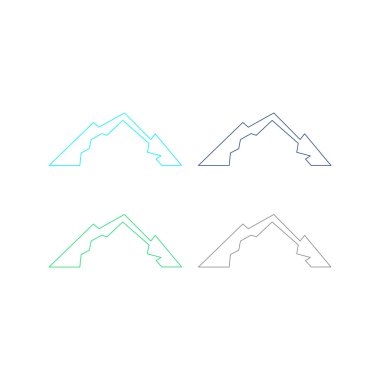 KOLORFUL HILL İŞARETİ İŞARETİ Bembeyaz üzerine VECTOR İŞARETİ