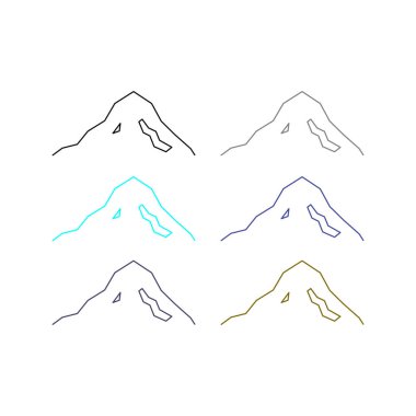 KOLORFUL HILL İŞARETİ İŞARETİ Bembeyaz üzerine VECTOR İŞARETİ