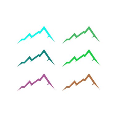 KOLORFUL HILL İŞARETİ İŞARETİ Bembeyaz üzerine VECTOR İŞARETİ