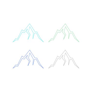 KOLORFUL HILL İŞARETİ İŞARETİ Bembeyaz üzerine VECTOR İŞARETİ