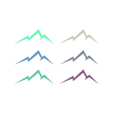 KOLORFUL HILL İŞARETİ İŞARETİ Bembeyaz üzerine VECTOR İŞARETİ