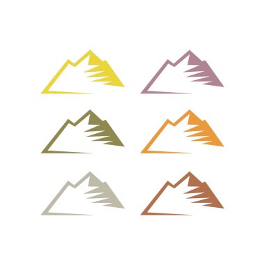 KOLORFUL HILL İŞARETİ İŞARETİ Bembeyaz üzerine VECTOR İŞARETİ