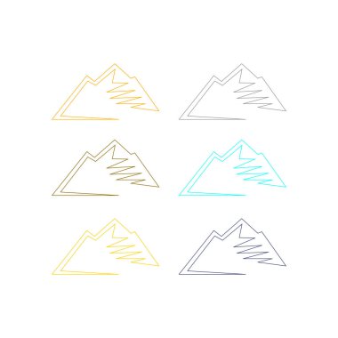 KOLORFUL HILL İŞARETİ İŞARETİ Bembeyaz üzerine VECTOR İŞARETİ