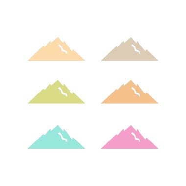 KOLORFUL HILL İŞARETİ İŞARETİ Bembeyaz üzerine VECTOR İŞARETİ