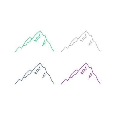 KOLORFUL HILL İŞARETİ İŞARETİ Bembeyaz üzerine VECTOR İŞARETİ