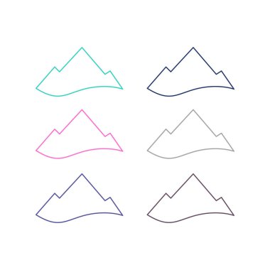 KOLORFUL HILL İŞARETİ İŞARETİ Bembeyaz üzerine VECTOR İŞARETİ