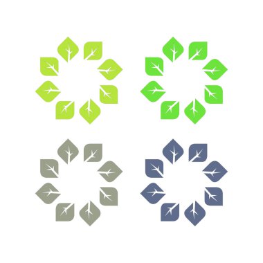 Doğal Yapraklar Sembol Logo Vektörünü İmzalar