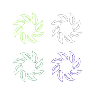 Doğal Yapraklar Sembol Logo Vektörünü İmzalar