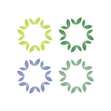 Doğal Yapraklar Sembol Logo Vektörünü İmzalar