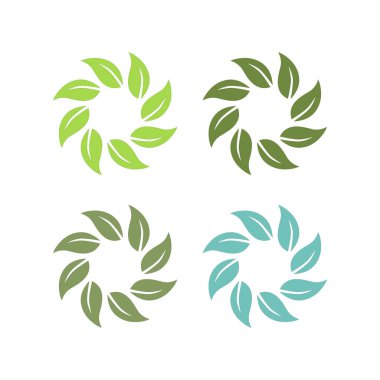 Doğal Yapraklar Sembol Logo Vektörünü İmzalar