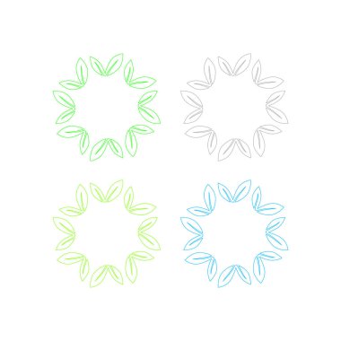 Doğal Yapraklar Sembol Logo Vektörünü İmzalar