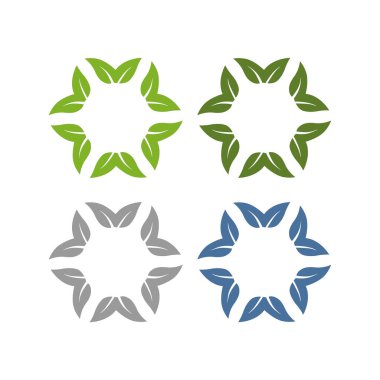 Doğal Yapraklar Sembol Logo Vektörünü İmzalar