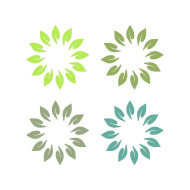 Doğal Yapraklar Sembol Logo Vektörünü İmzalar